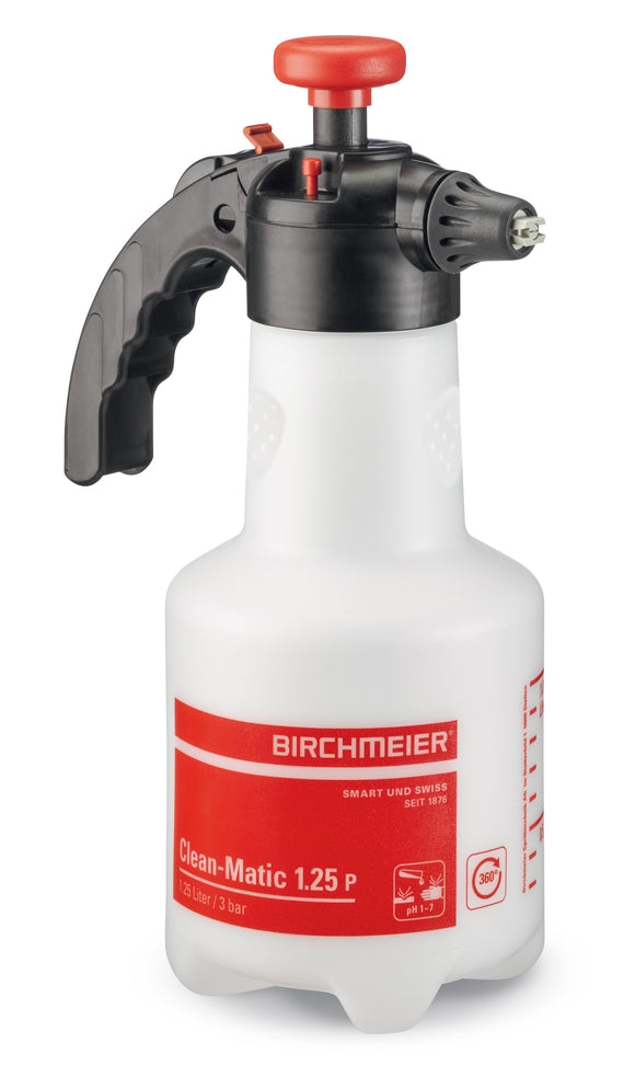 Clean-Matic 1.25 P, compression sprayer 360°, Fanjet nozzle (acids)